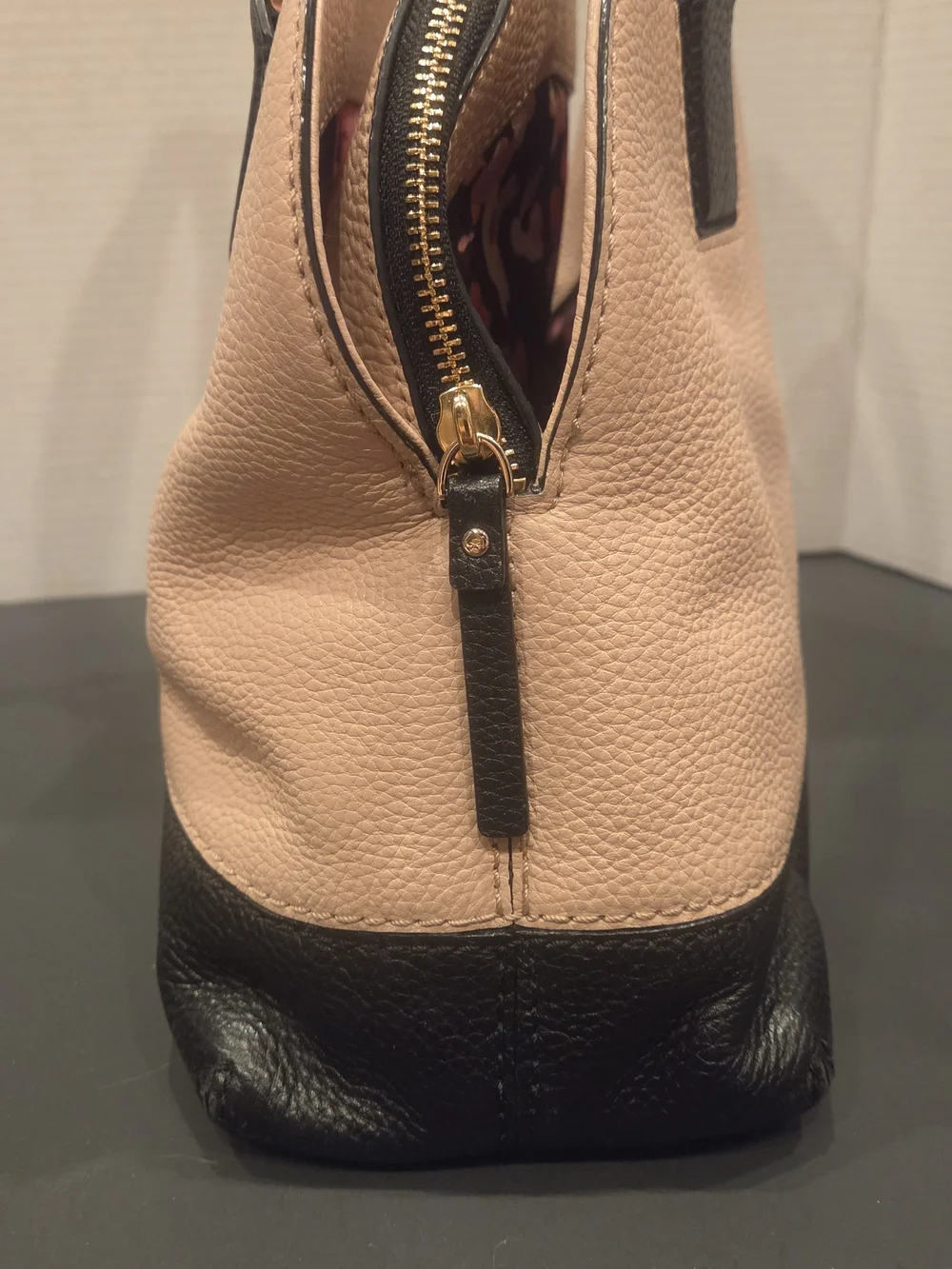 Kate Spade Two-Tone Pebbled Leather Satchel - Blush and Black
